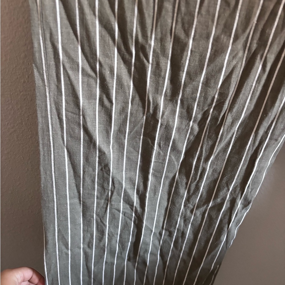 Striped Gray and White Wide Leg Linen H&M